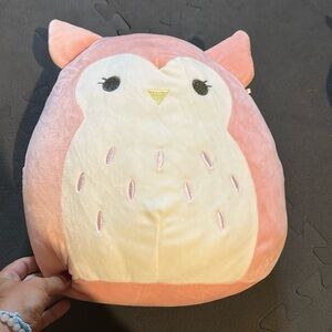 15” Pink and White Owl Squishmallow